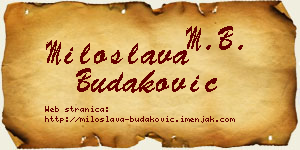 Miloslava Budaković vizit kartica